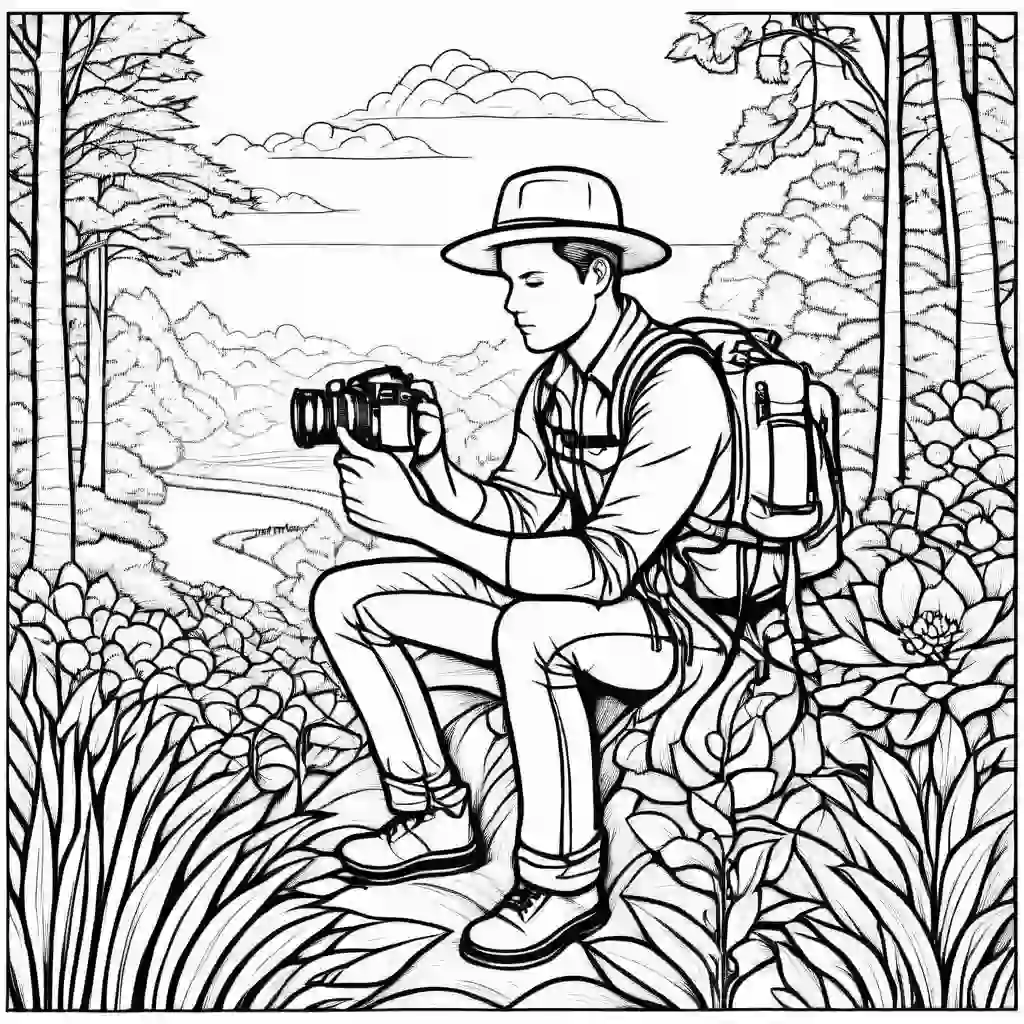 Photographer coloring pages